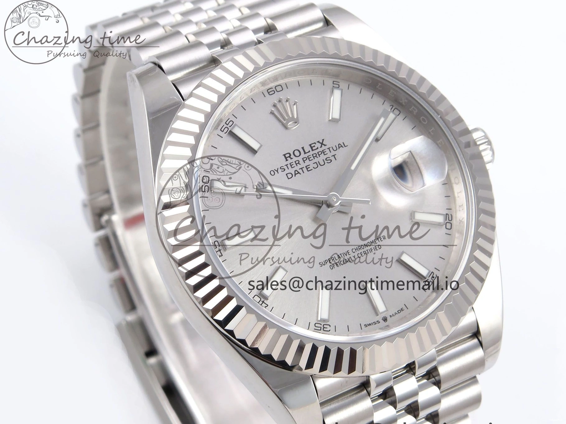 Best White 41 EWEF 126334 Jubilee Edition Dial DateJust A3235 on Bracelet Silver 1224